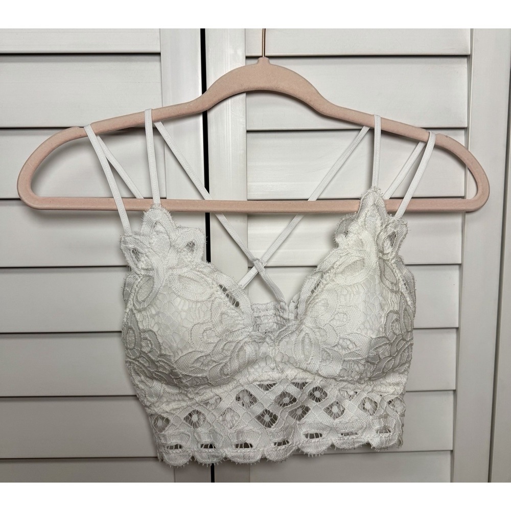 Anemone Women's Comfortable Lace Wireless Stretch Bra Bralette Top Size Small
